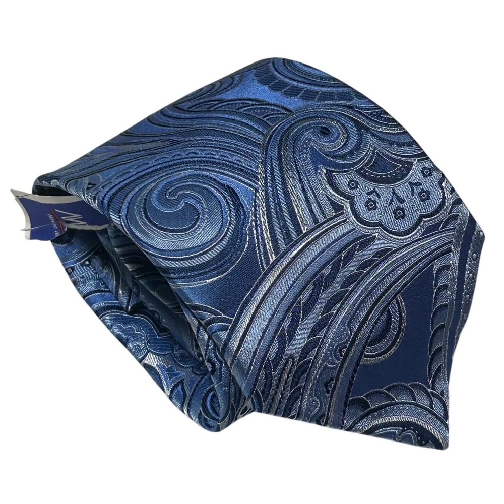 NEW Donald J Trump Signature Collection Blue Paisley 100% Silk Handmade Men Tie